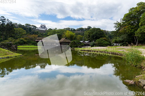 Image of Hikone castle in Genkyuen Garden