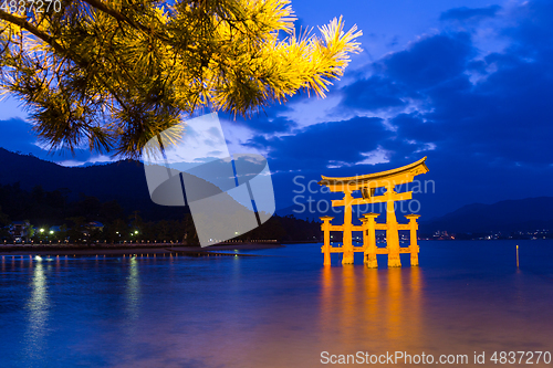 Image of Itsukushima Shrine at evening