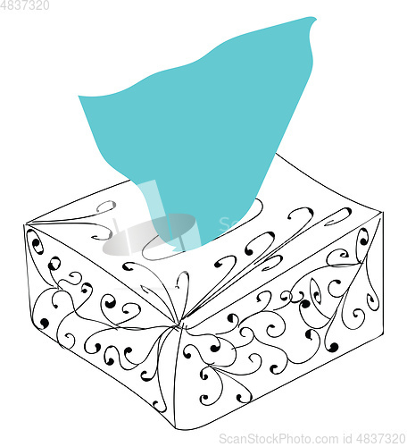 Image of Paper napkins from the box illustration vector on white backgrou