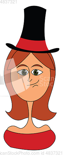 Image of A lady in hat vector or color illustration