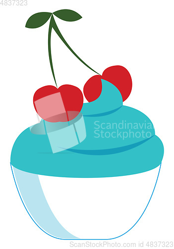 Image of Little blue ice cream vector or color illustration