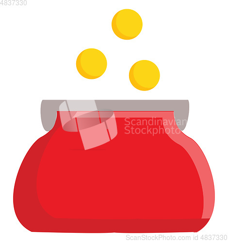 Image of Red purse illustration vector on white background 