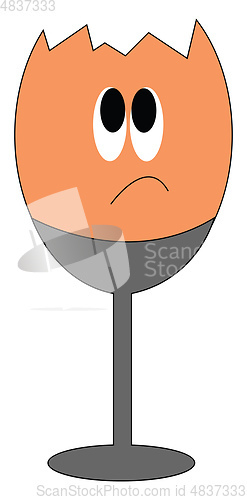 Image of A sad egg about to cry vector or color illustration