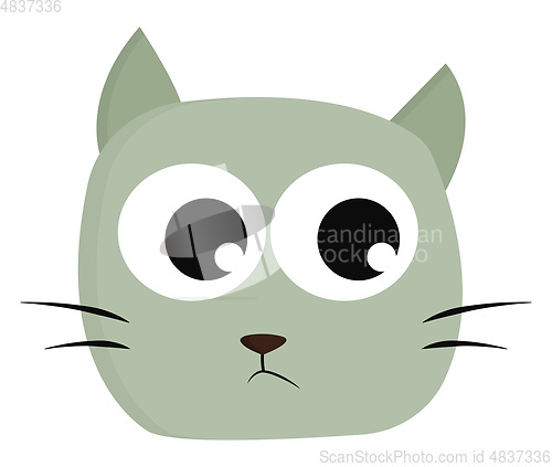 Image of A sad cat vector or color illustration