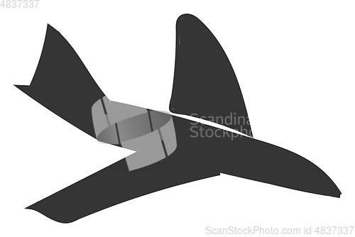 Image of A black airplane vector or color illustration