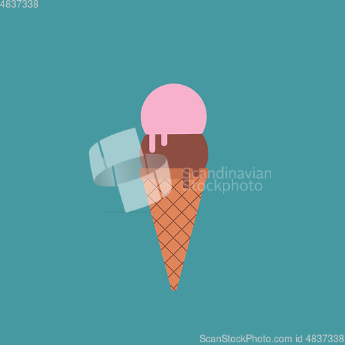 Image of Chocolate ice-cream vector or color illustration