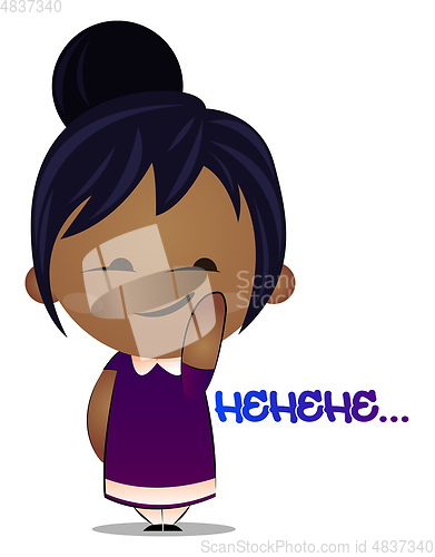 Image of Little girl is naughty, illustration, vector on white background