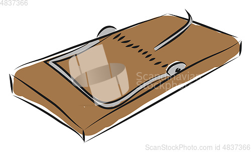 Image of Brown mouse trap illustration vector on white background 