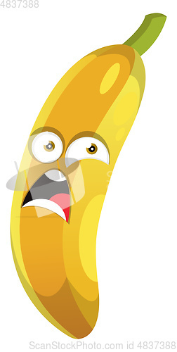 Image of Scared banana illustration vector on white background