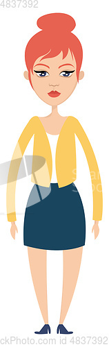 Image of Girl in yellow blouse illustration vector on white background