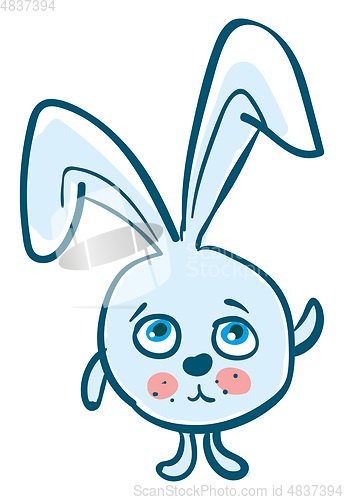 Image of A sad blue rabbit vector or color illustration