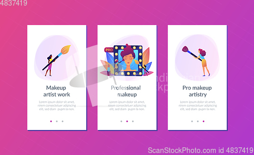 Image of Professional makeup app interface template.