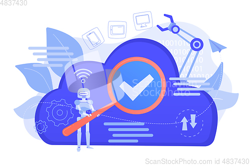 Image of Cloud robotics concept vector illustration.