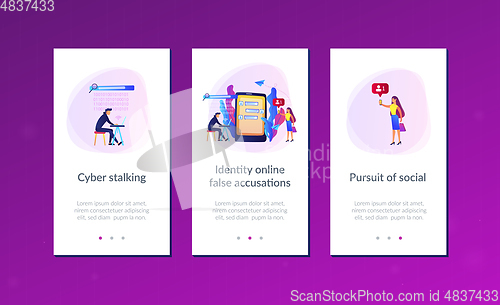 Image of Cyberstalking app interface template.