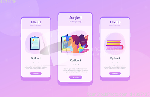 Image of Rhinoplasty app interface template.