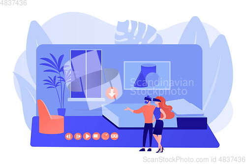 Image of Real estate virtual tour concept vector illustration