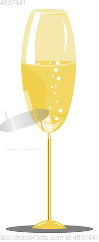 Image of A glass of champagne vector or color illustration