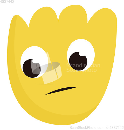 Image of An ugly yellow little monster vector or color illustration