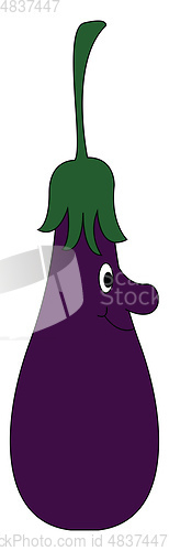 Image of Smiling egg plant vector or color illustration