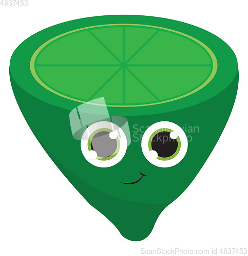 Image of Half lime vector or color illustration