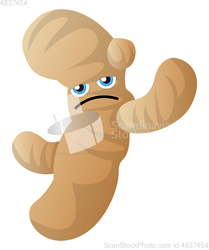 Image of Strong cartoon ginger illustration vector on white background