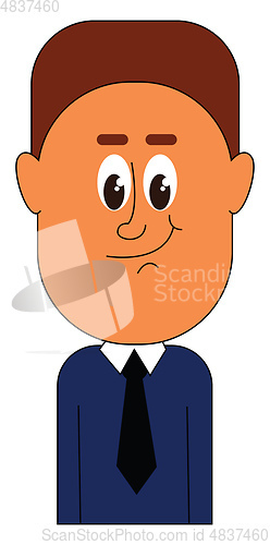 Image of Man in black tie vector or color illustration
