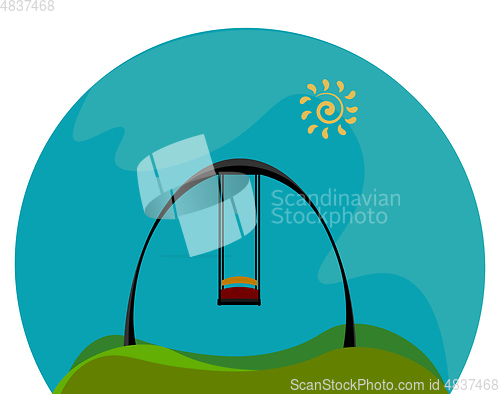 Image of Happy swing vector or color illustration