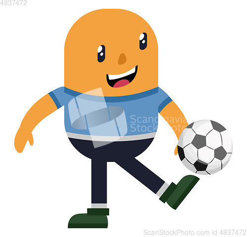 Image of Man pimping football, illustration, vector on white background.