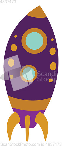 Image of A purple rocket vector or color illustration
