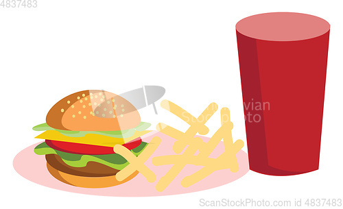 Image of Burger french fries and coke 