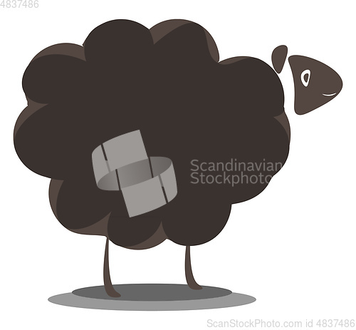 Image of A brown sheep with fur vector or color illustration