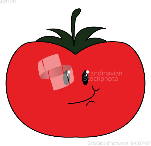 Image of Smiling tomato vector or color illustration