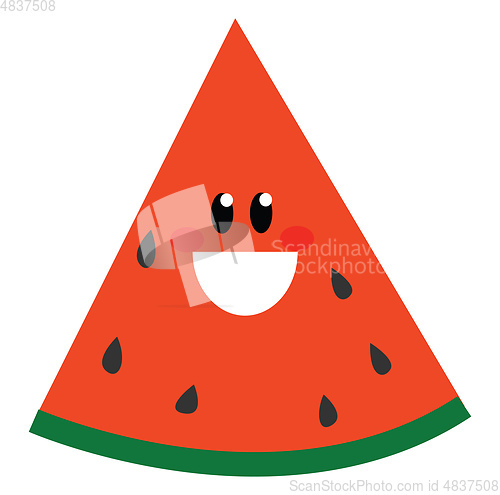 Image of A smiling watermelon vector or color illustration