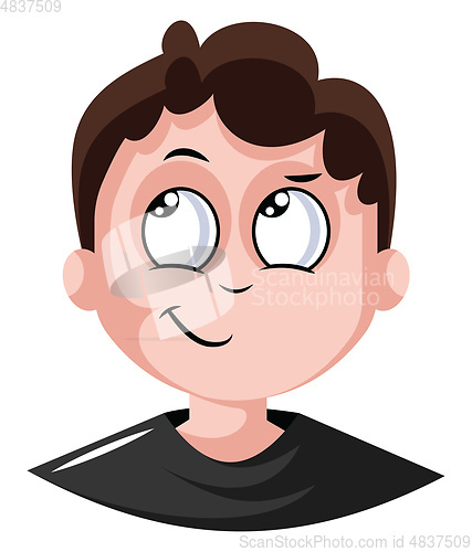 Image of Boy in black top is unfocused illustration vector on white backg