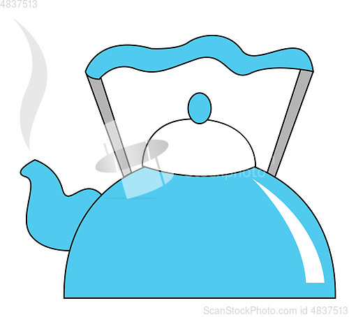 Image of Blue teapot vector or color illustration