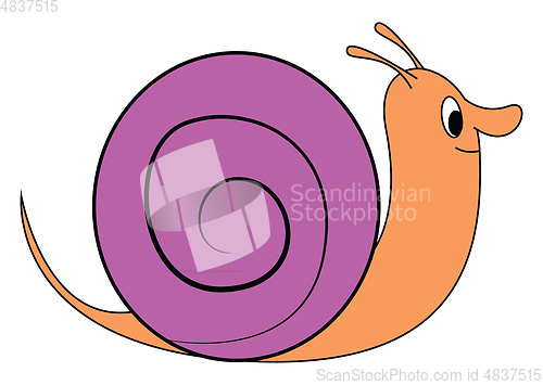 Image of A pink snail vector or color illustration