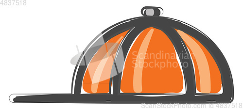 Image of Painting of an orange cap vector or color illustration