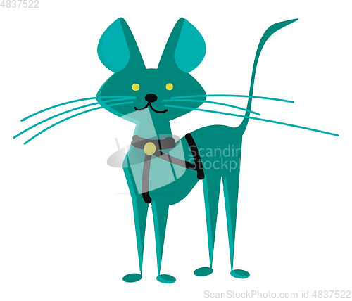 Image of Green cat vector illustration 