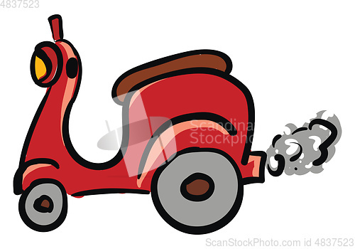 Image of Red scooter illustration vector on white background 