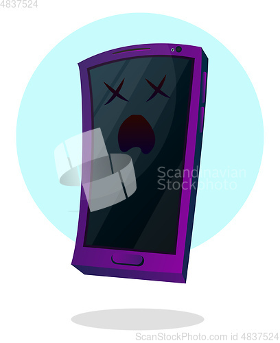 Image of Dead mobile emoji illustration vector on white background