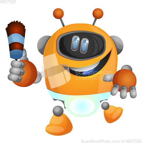 Image of Housekeeping robot illustration vector on white background