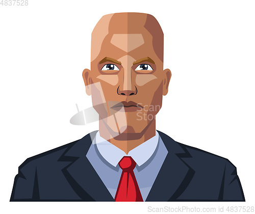 Image of Bald young guy wearing a suite illustration vector on white back