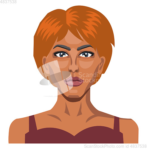 Image of Girl with short red hair illustration vector on white background