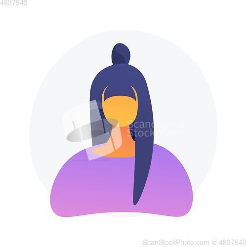 Image of Young faceless woman portrait vector concept metaphor