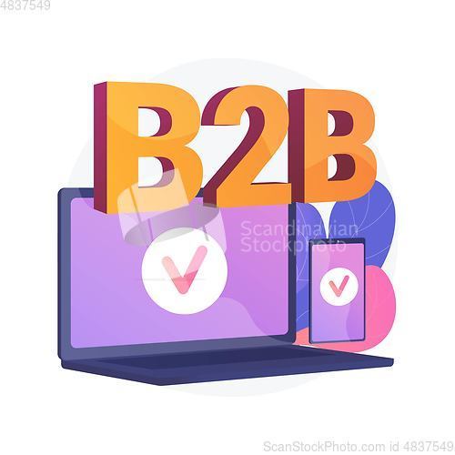 Image of B2B, small business strategy vector concept metaphor.