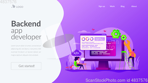 Image of Back end development landing page template