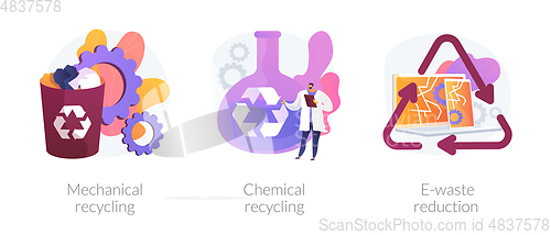 Image of Waste material reuse vector concept metaphors.