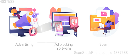 Image of Internet advertising vector concept metaphors.