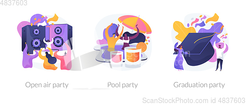 Image of Outdoor party vector concept metaphors.