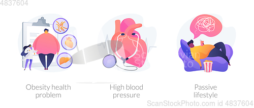 Image of Overweight consequences and treatment vector concept metaphors.